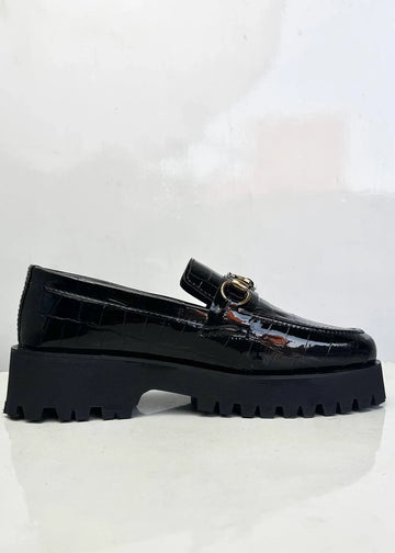 Black Suede  Buckle High Sole