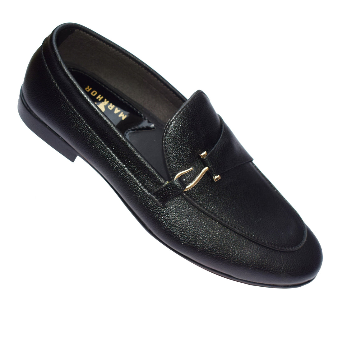 Men's Black Synthetic Formal Shoes with Stylish Embellishment